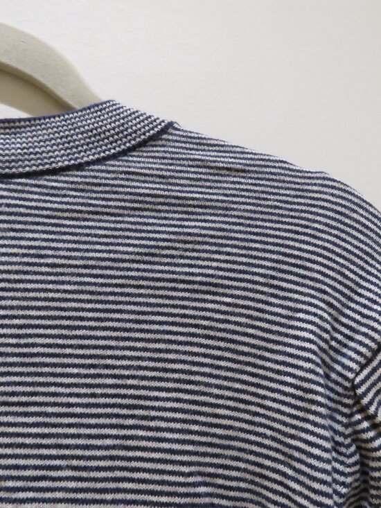 EVERLANE The Organic Cotton Slim Crew Sweater Micro Stripe XL Preppy Minimalist - Picture 10 of 13